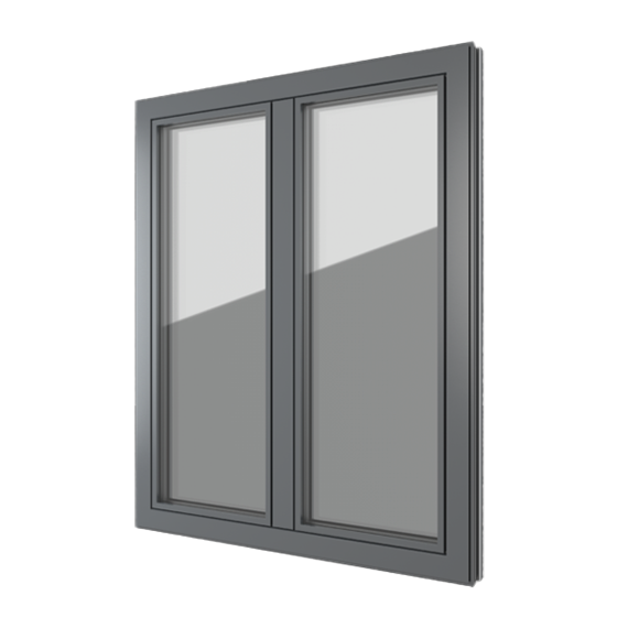 Finestre in alluminio grigio